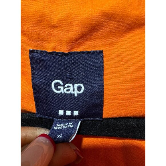 GAP Netherlands Women's XL Full Zip City Deck Hooded Jacket Vibrant Orange Lined - Picture 3 of 7